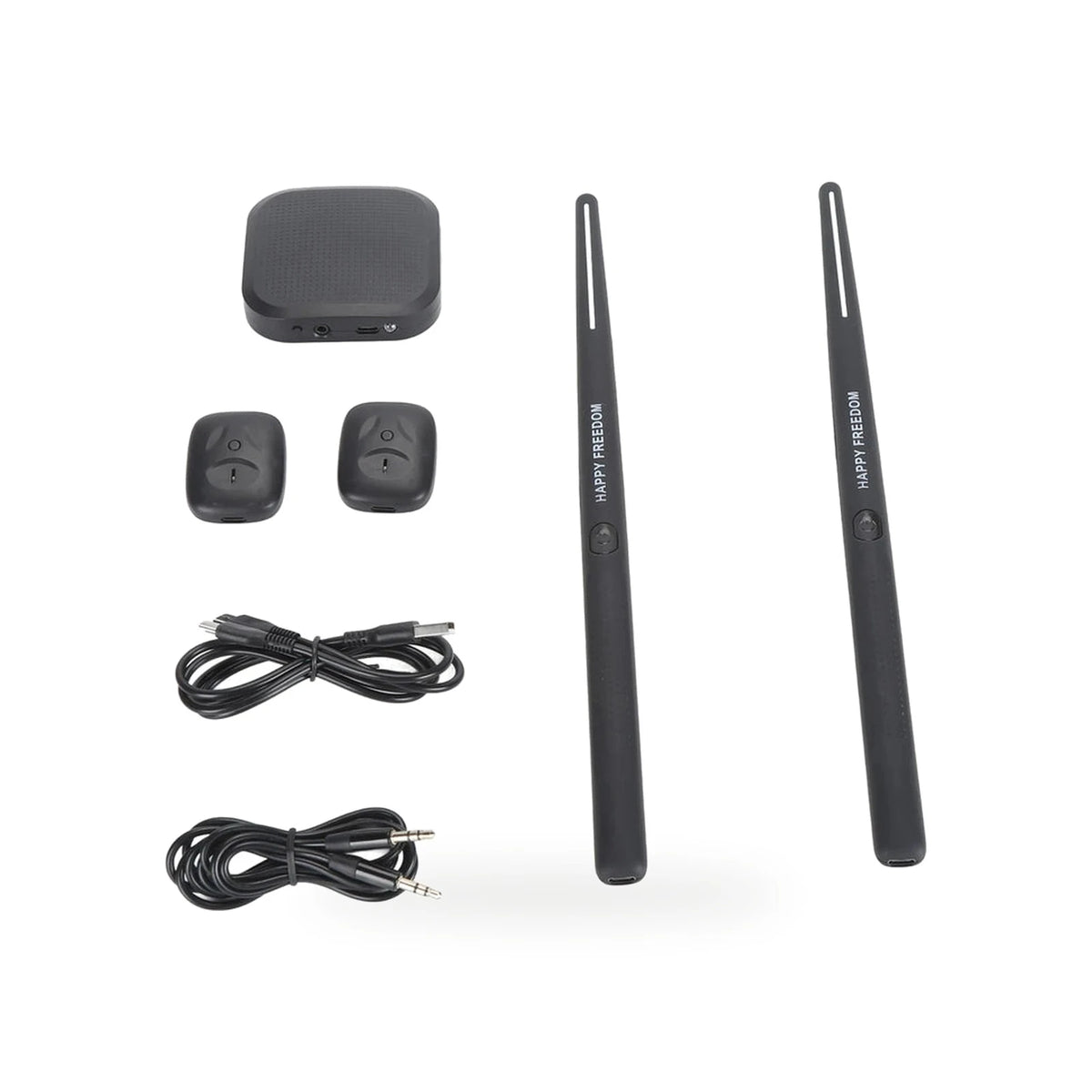 Kit da bateria virtual: duas baquetas, dois pedais, receptor e cabos