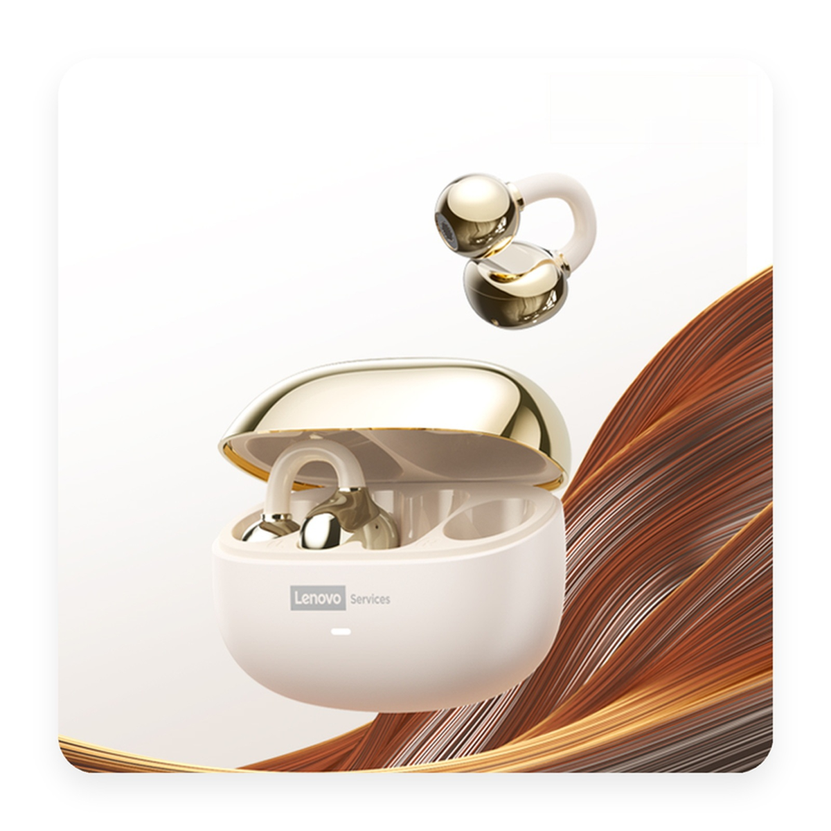 Fone Bluetooth Lenovo LE302 na cor bege