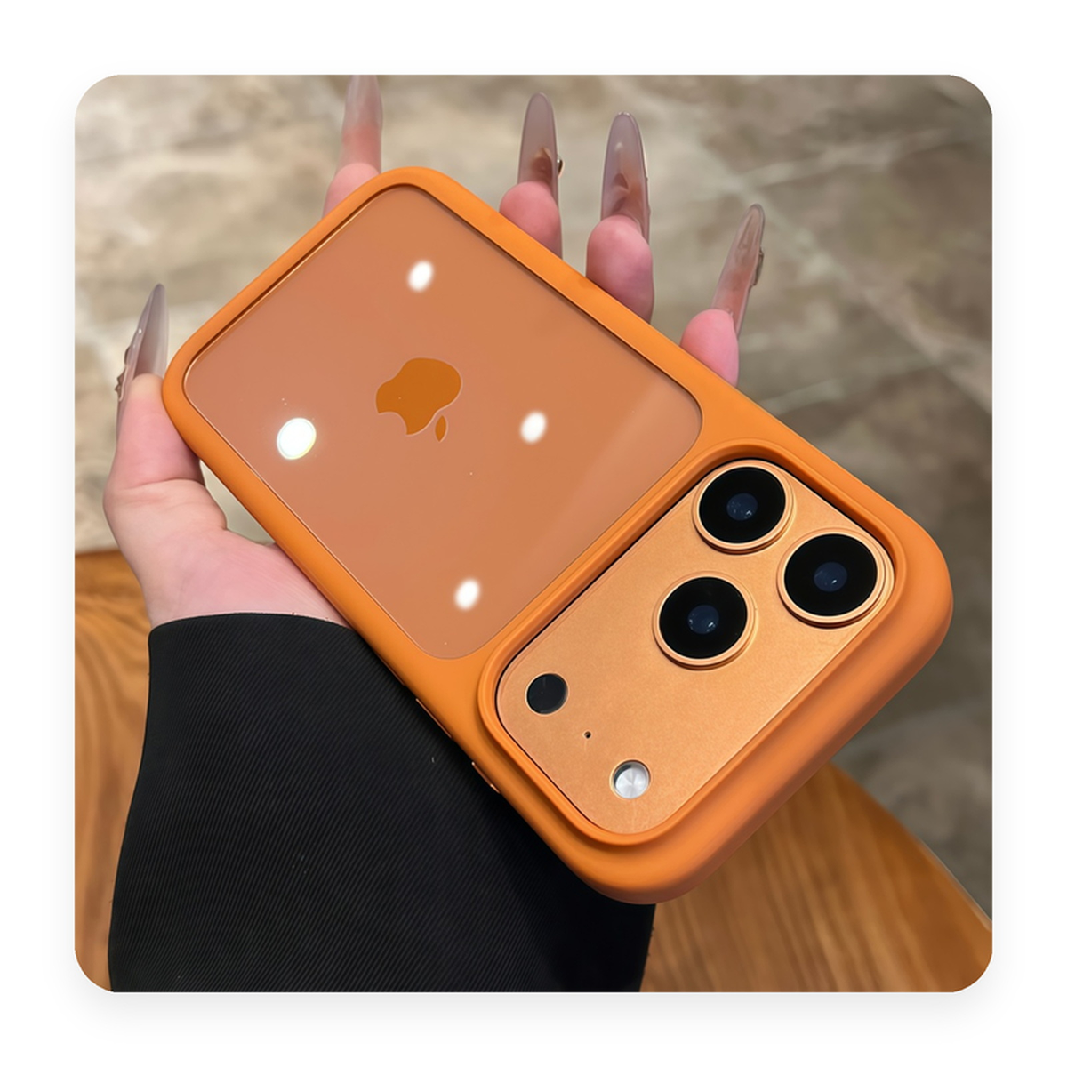Capa Transparente Antichoque na cor laranja