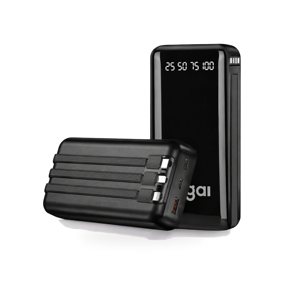Power bank de 20000mAh com display digital de carga e lanterna integrada