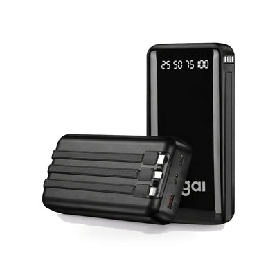 Power Bank 20000mAh Display Digital, Carregamento Rápido