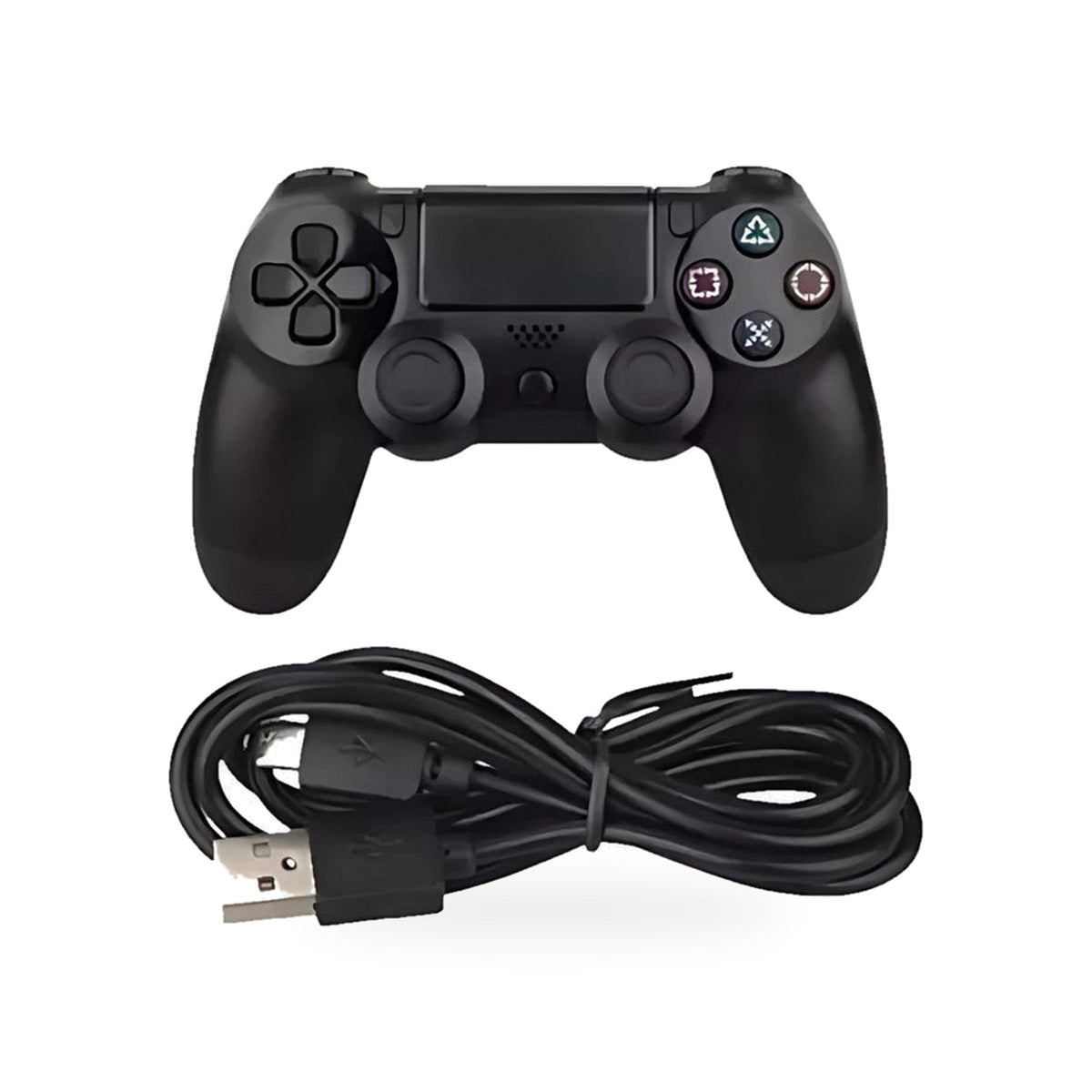 Controle sem fio preto com cabo USB incluso