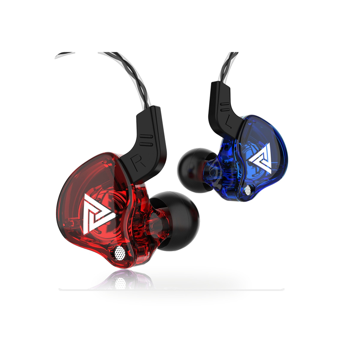 Fone QKZ AK6 na cor vermelho e azul